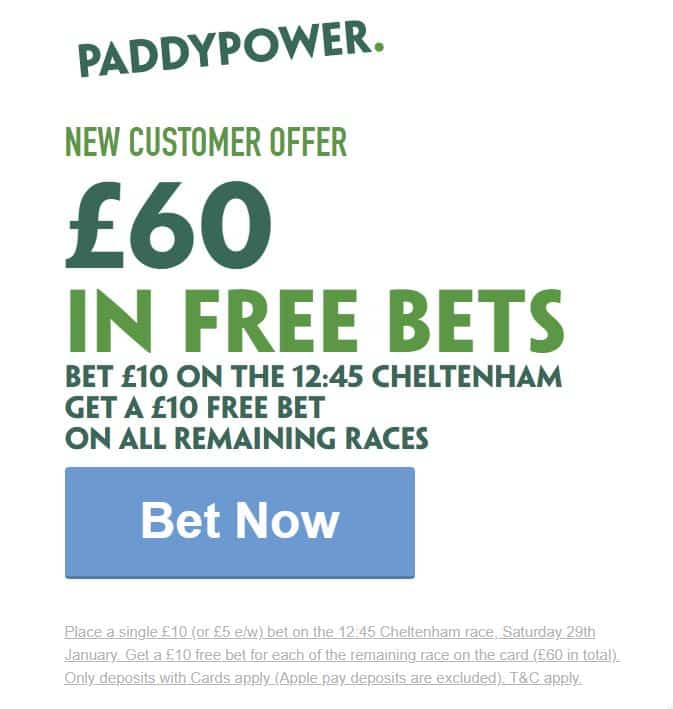 Cheltenham trials Day free bets Paddy Power