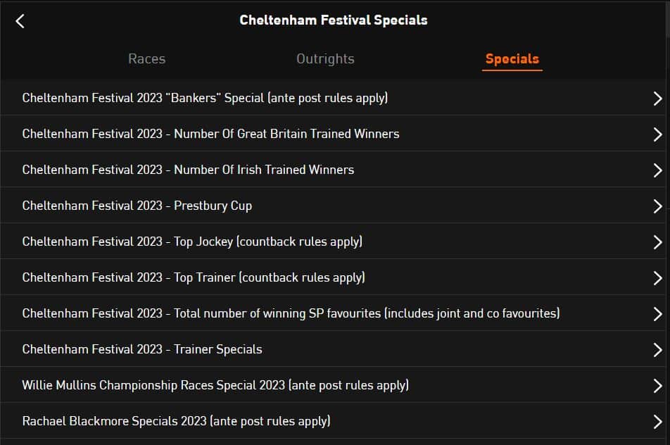 Cheltenham LiveScore Bet offers