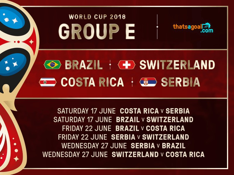 World Cup Group E fixtures