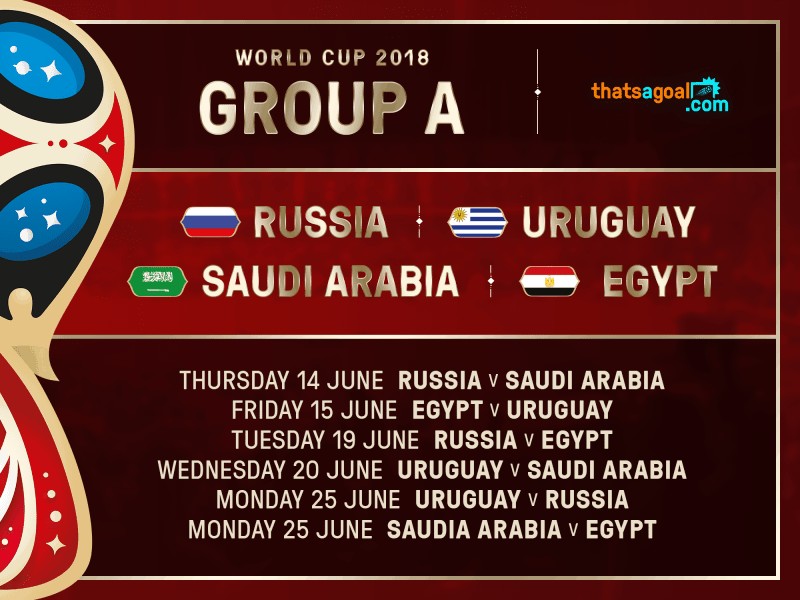 World Cup Group A fixtures