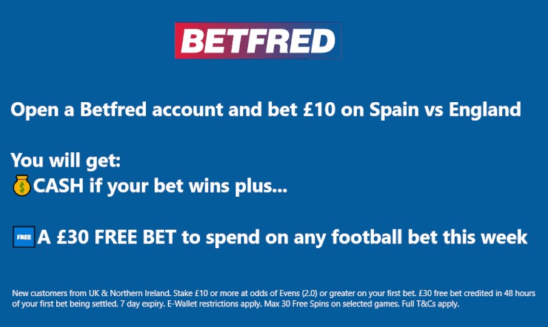 Spain vs England offer