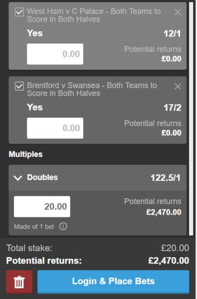 BTTS both halves