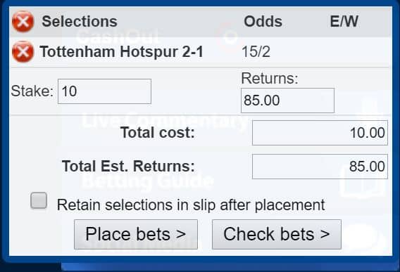 Spurs v Leicester score prediction