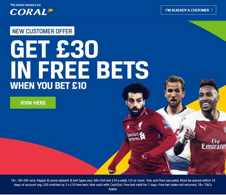 Coral free bet 2019