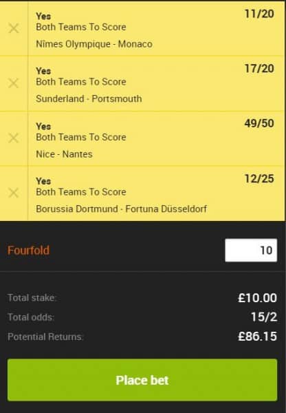 Both teams to score tips