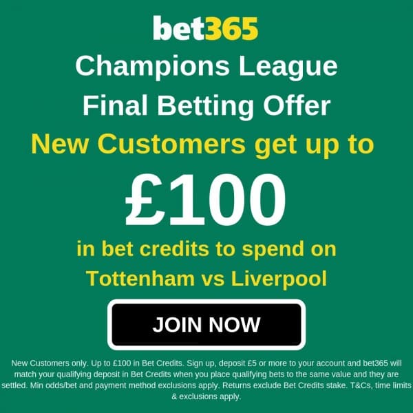 Champions League final free bets