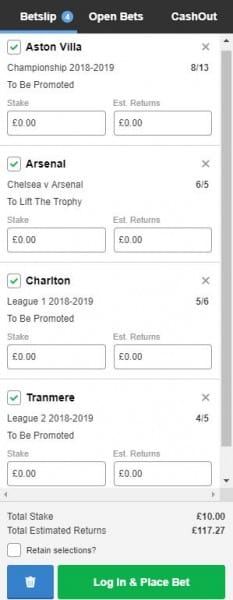 Champions League free bet