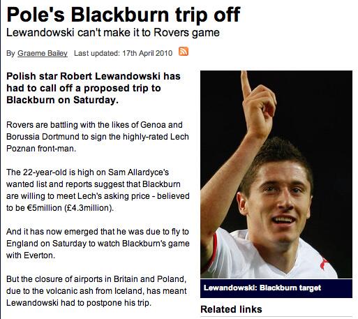 Lewandowski to Blackburn rumour