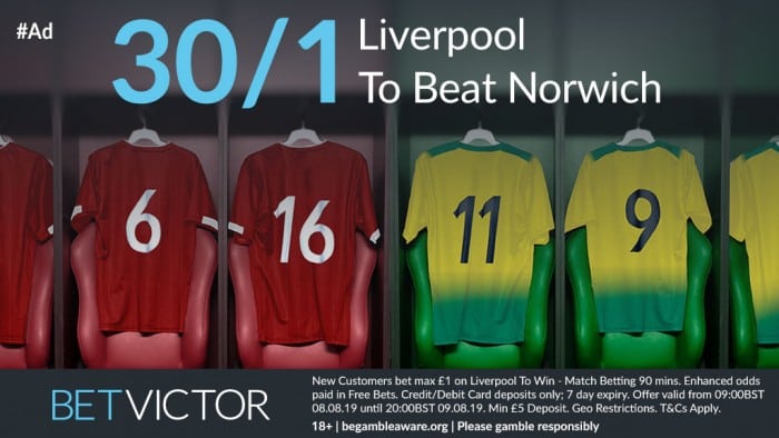 30/1 Liverpool to win