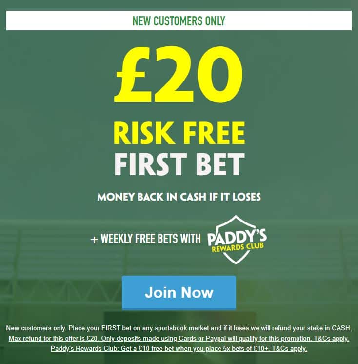 Paddy Power free bets