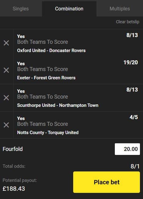 BTTS tips this weekend