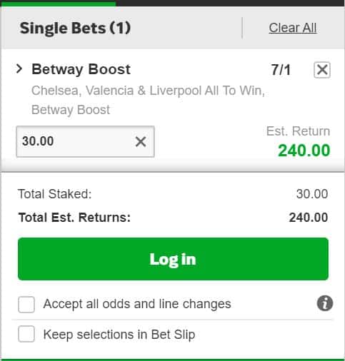 Betway UCL boost