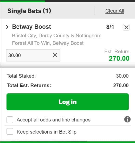 Betway enhanced odds