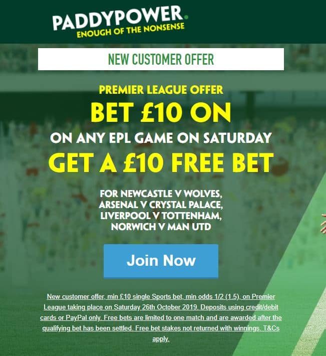 Paddy Power offer