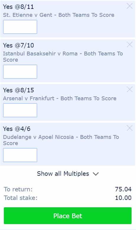BTTS tips today