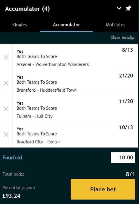 BTTS tips this weekend