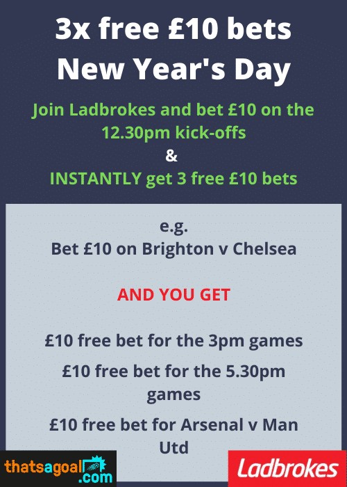 Premier League New Year's Day free bet