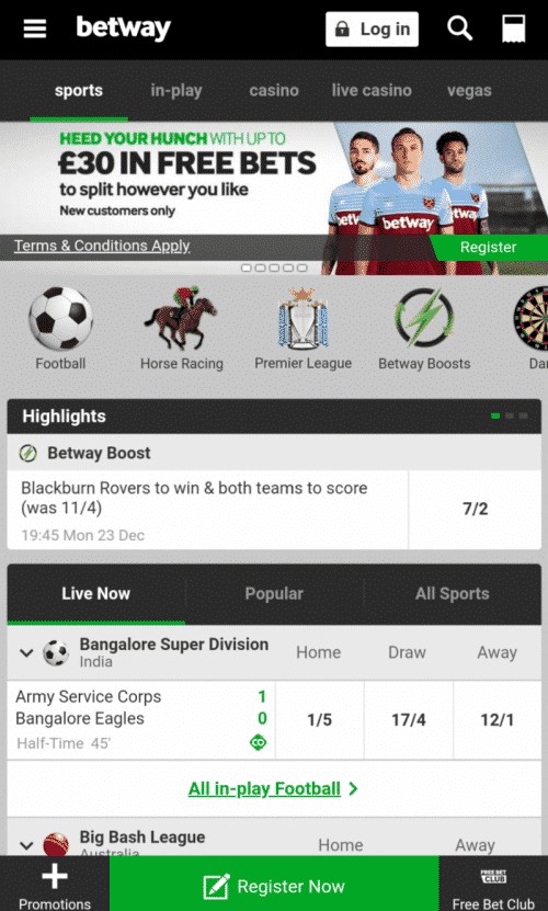 Betway price boost