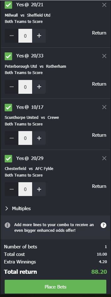 BTTS tips this weekend