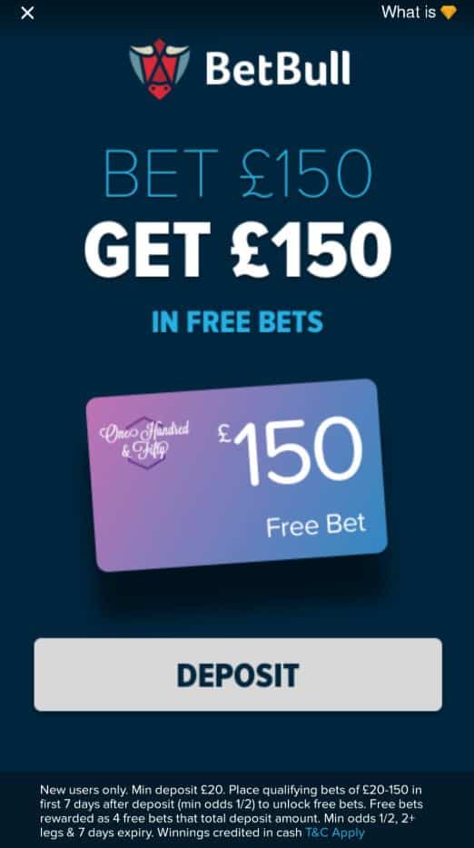 BetBull new customer free bets