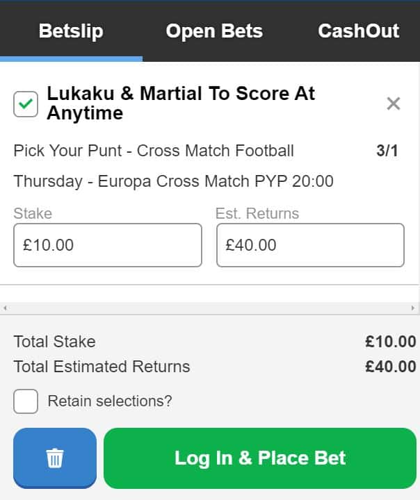 Lukaku & Martial betting tip