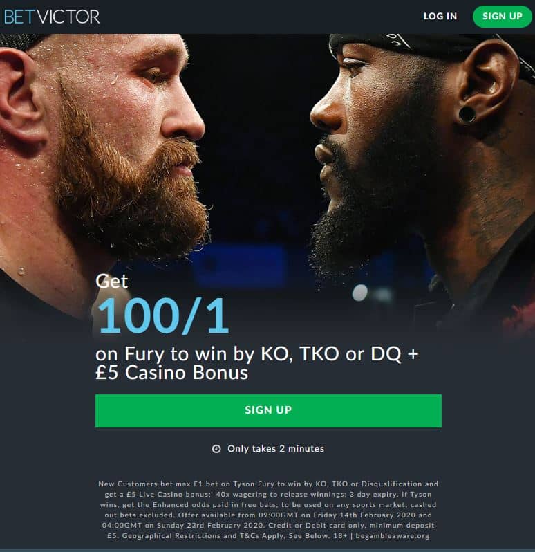 Tyson Fury odds vs Wilder