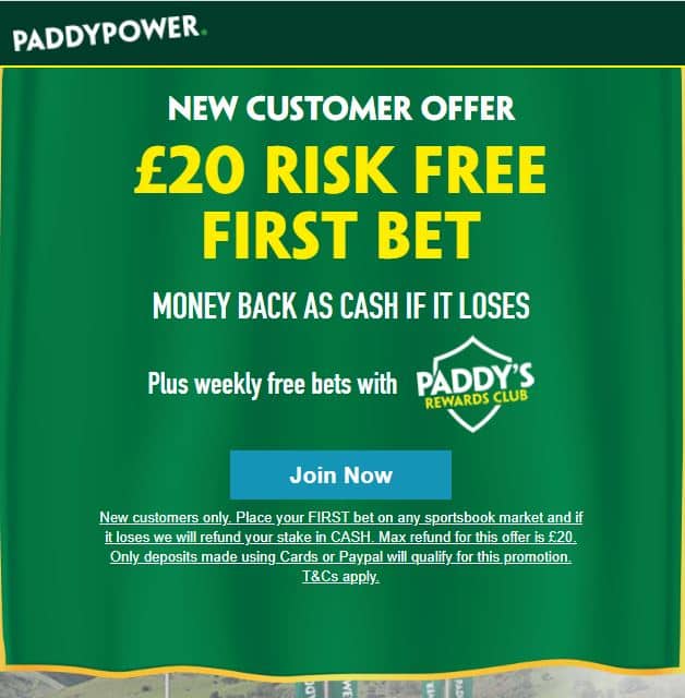 Paddy Power free bet