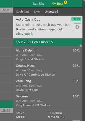 Lucky 15 Betting Strategy