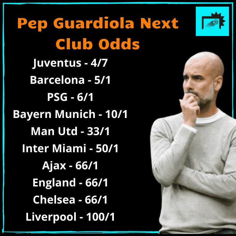 Pep Guardiola next club odds