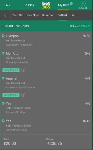 bet365 2 up accumulator example