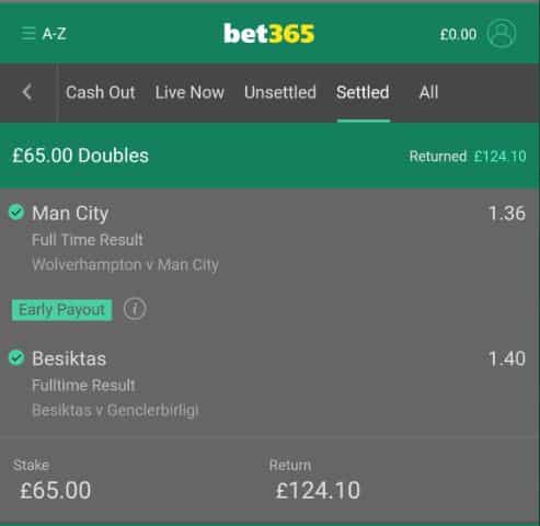 bet365 early payout offer