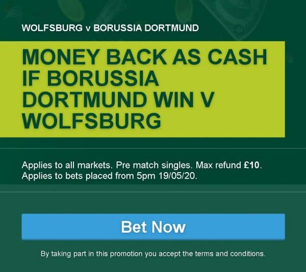 Wolfsburg vs Dortmund betting offer