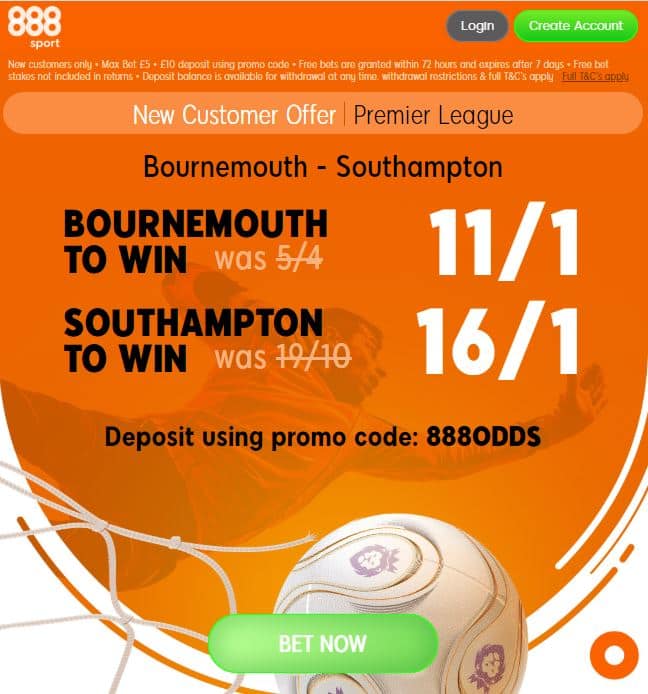 Bournemouth Southampton 888boost