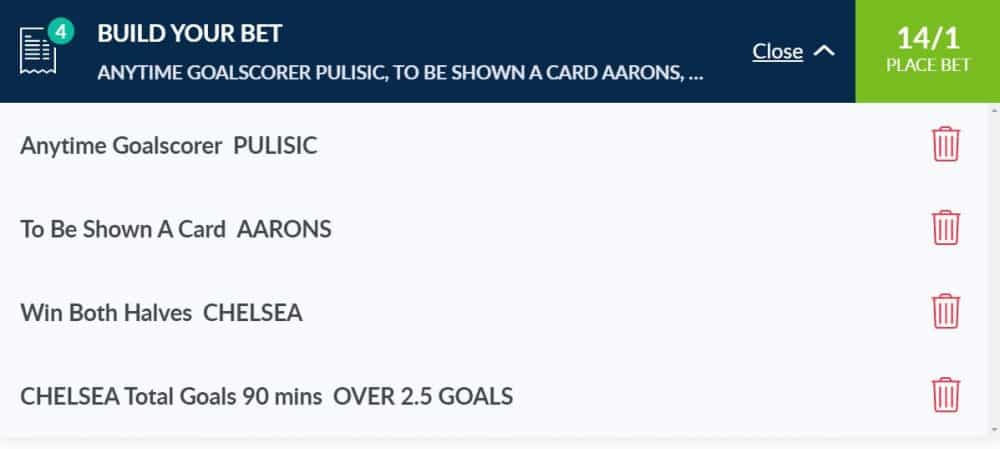 Chelsea vs Norwich price boost