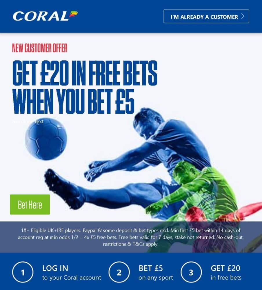 Coral Free Bet Offer