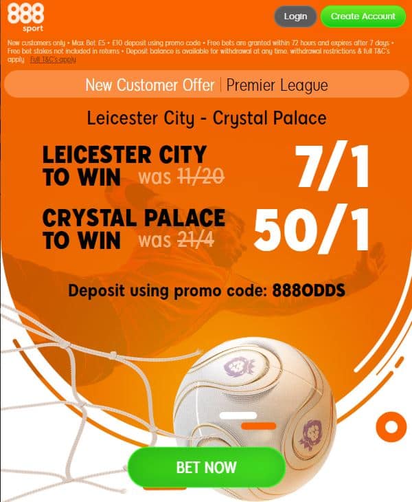 Leicester vs Crystal Palace price boosts