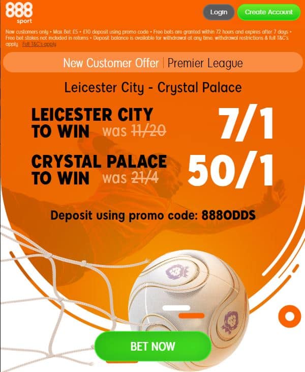 Leicester vs Crystal Palace price boosts