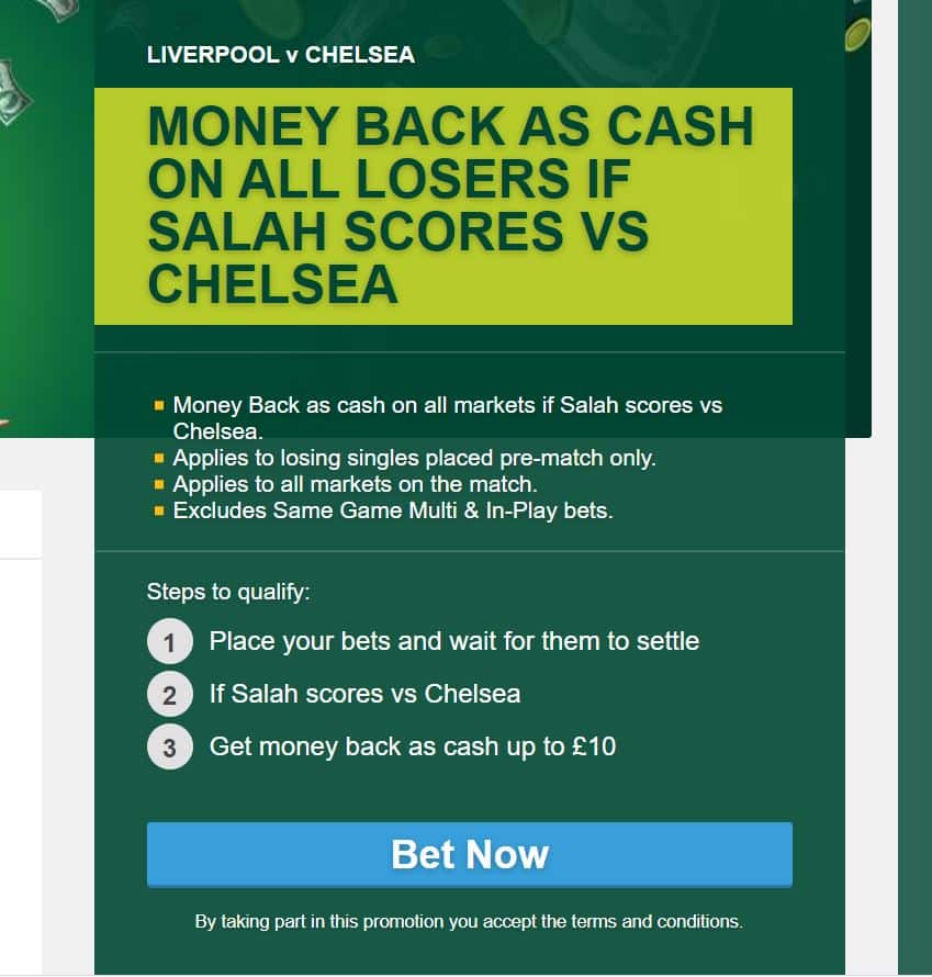 Liverpool v Chelsea money back offer