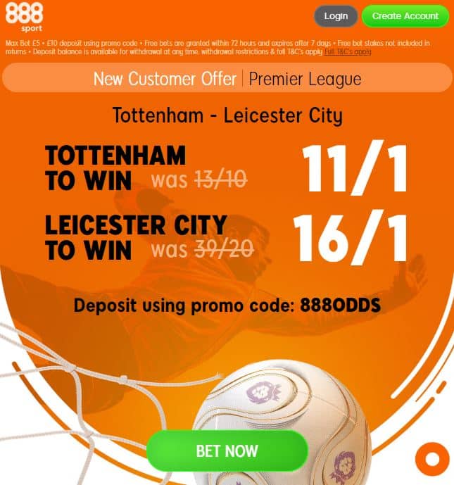 Tottenham Leicester 888boost