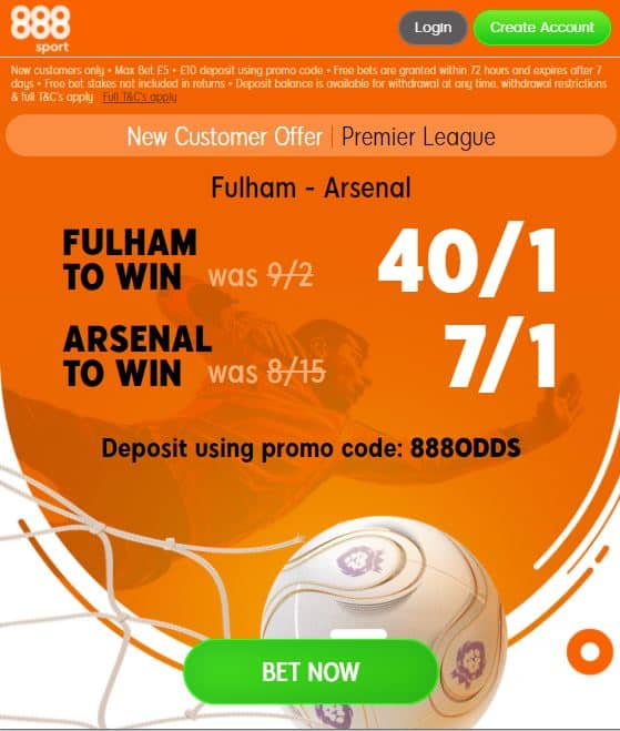 Fulham vs Arsenal price boost