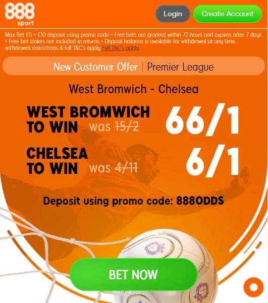 West Brom vs Chelsea price boosts
