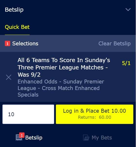 BTTS Premier League boost