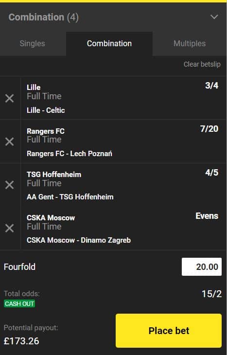 Europa League accumulator tip