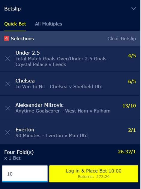 Premier League accumulator tip