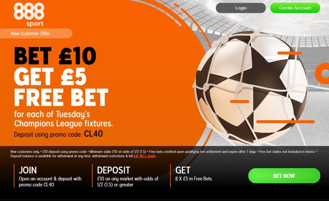 Champions League free bets