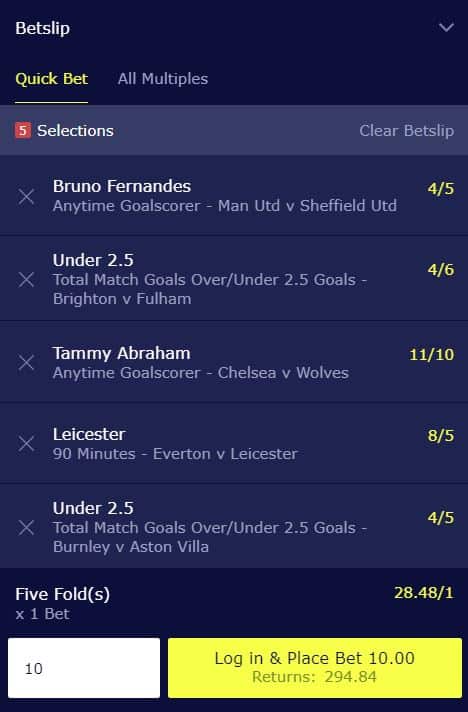 Premier League Accumulator tip