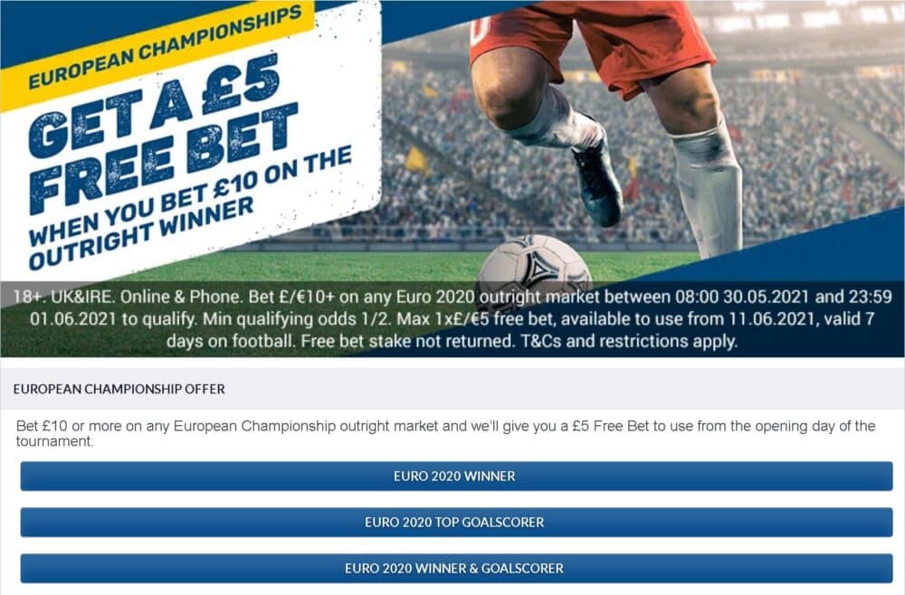 Euro 2020 Coral offer