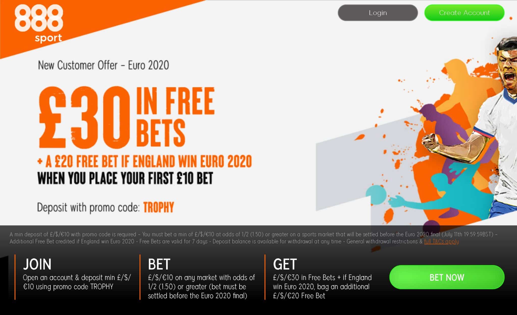 888Sport Euro 2020 offer