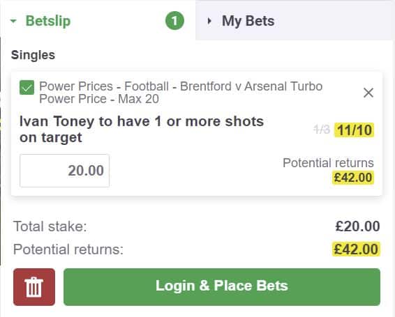 Toney SOT price boost