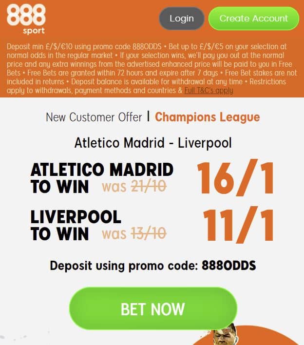 888Sport Atletico Madrid v Liverpool